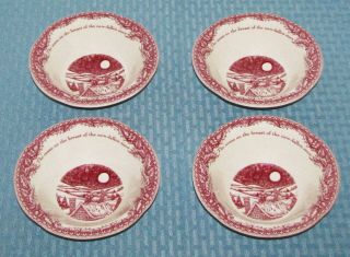 Set Of (4) Johnson Brothers Twas The Night 6 1/8 " 8 Oz.  Soup Cereal Bowls - Exc.