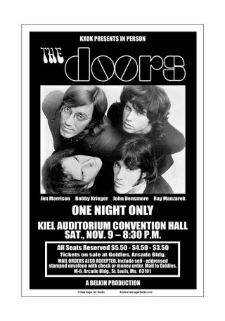 Doors 1968 St Louis Concert Poster