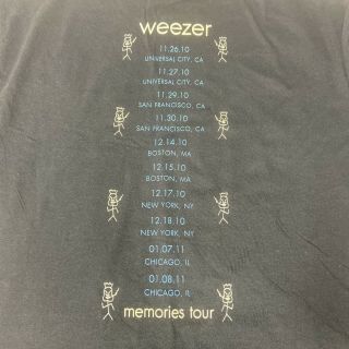 WEEZER ' Memories Tour 2010 ' DOUBLE - SIDED BLACK T - SHIRT - SIZE XL 5