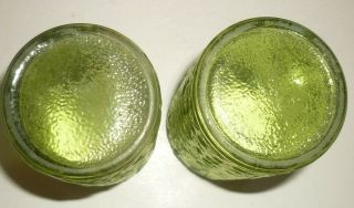 Vintage Anchor Hocking Green Soreno Glass 64 Oz Pitcher & 2 Tumblers 12 oz each 5