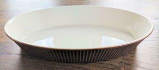 Villeroy & Boch Large - Oval Casserole Dish - 15 " X 9 " Brown Ribbed Vintage