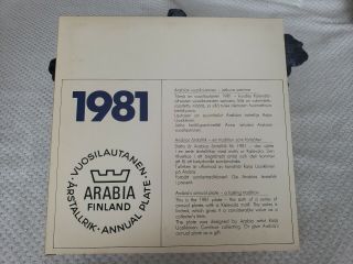 1981 Arabia Finland Astallrik Kalevala Annual Plate - Collectors Limited Edition 3