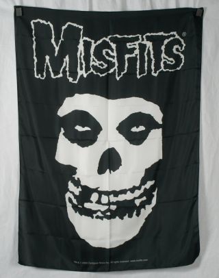 Authentic Misfits Fiend Skull Quality Silk - Like Textile Fabric Poster Flag
