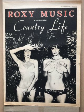 Roxy Music Country Life Poster Sized Music Press Advert From 1974 (edge