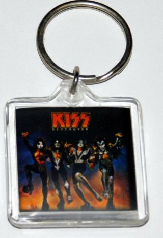 Kiss Band Destroyer Album Keychain Official 2000 Gene Ace Peter Paul