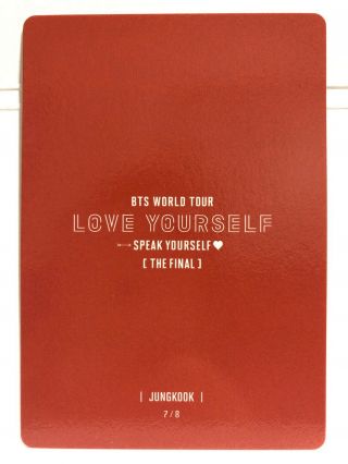BTS SPEAK YOURSELF THE FINAL in Seoul 2019 / Mini Photo Card 7/8 Jungkook 2