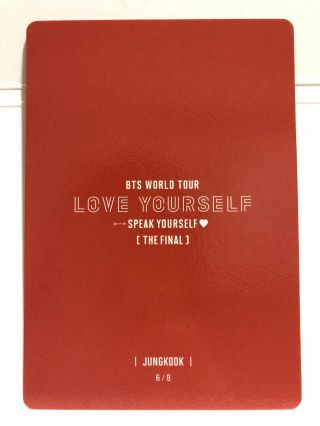 BTS SPEAK YOURSELF THE FINAL in Seoul 2019 / Mini Photo Card 6/8 Jungkook 2