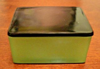 Vintage Antique Uranium Vaseline Glass Dresser Trinket Box Cigarette Case 4