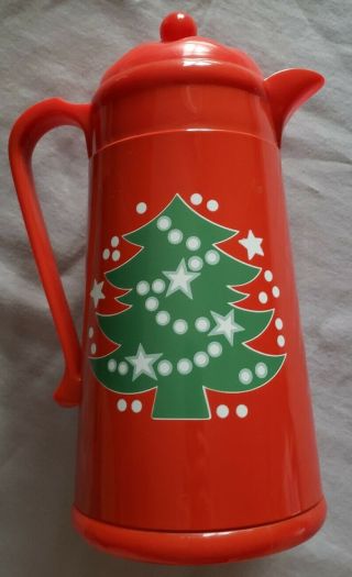 Waechtersbach Christmas Tree Red Thermos Plastic Pitcher Carafe Hot Cold
