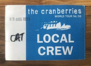 Vintage Backstage Pass The Cranberries World Tour 1994 / 1995 Ships Usa