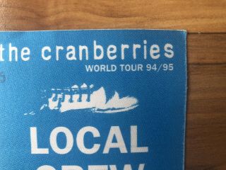 Vintage Backstage Pass The Cranberries World Tour 1994 / 1995 SHIPS USA 3