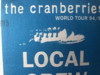 Vintage Backstage Pass The Cranberries World Tour 1994 / 1995 SHIPS USA 4