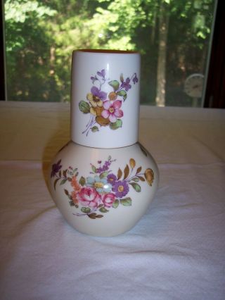 French Porcelain Floral Bedside Carafe & Tumbler Water Set/tumble Up