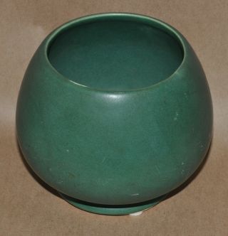 Vintage Mccoy Matte Green Arts & Crafts Ball Round Planter Vase Mcm Shape
