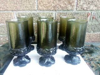 Set Of.  6 - Vintage Tiffin Franciscan Madeira Apple Green Goblets Glasses 6.  75 "