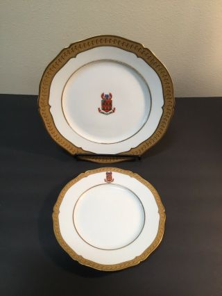 Le Rosey Old Paris Porcelain Gold Rim Plates