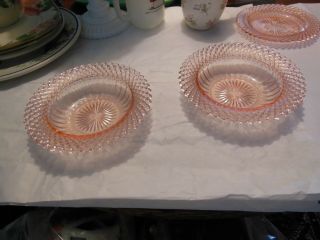 Two Hocking Pink Miss America 6 - 1/4 " Cereal Bowls
