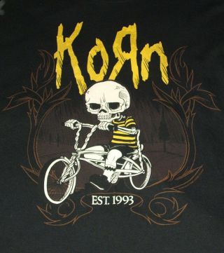 Korn T Shirt Xxxl 3xl Est.  1993 Skull Skeleton Bicycle