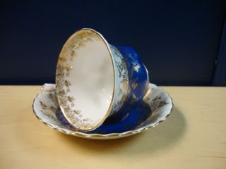 Royal Albert Cobalt Blue Regal Series Tea Cup and Saucer - 2