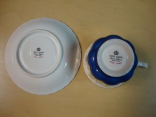 Royal Albert Cobalt Blue Regal Series Tea Cup and Saucer - 3