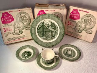 Vintage Royal China Old Curiosity Shop 5 Piece Place Setting Nos