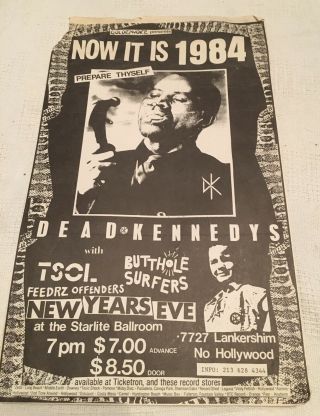 Dead Kennedys,  Butthole Surfers And Tsol Flyer.  Years Eve 1984