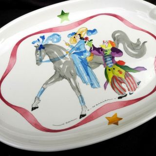 Villeroy & Boch Porcelain Equestrian Tray Le Cirque Horse Clown Female Vgc