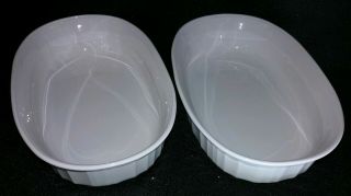 Set Of 2 Corning Ware " French White " Small Oval Casserole Dishes F - 15 - B Usa