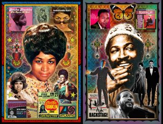 Aretha Franklin & Marvin Gaye 2 11x17 " Tribute Posters Vivid Colors