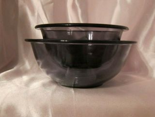 Set Of Two (2) Vintage Pyrex Amethyst Purple Nesting Mixing Bowls 322 323
