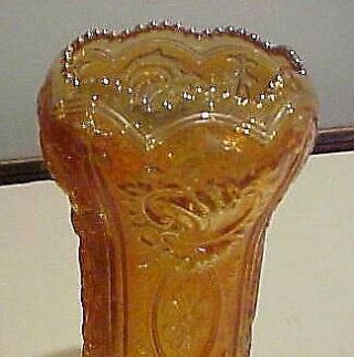 Vintage Large Footed.  Imperial Carnival Glass Vase.  Signe Stands 10 1/4 Inch