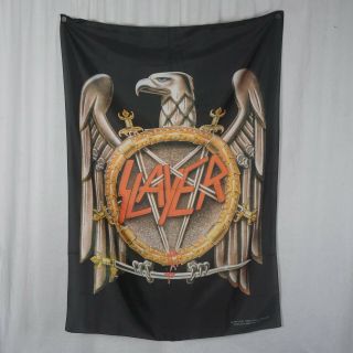 Authentic Slayer Eagle Silk - Like Textile Fabric Poster