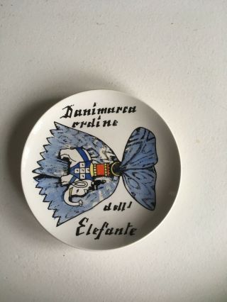 Vintage Fornasetti Milano Italy Al Merito Danimarra Ordine 2 Ceramic Coaster