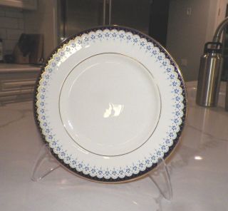 Vintage Minton Royal Doulton Consort Blue & Gold Fine Bone China Dinner Plate