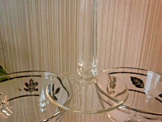 VINTAGE 8 Libbey Glass Co.  SILVER Frosted Leaf Tall Champagne Cocktail Glasses 4