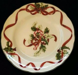 Charter Club Winter Garland Accent Salad Luncheon Plate (s) 9 " Candy Cane
