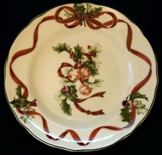 Charter Club Winter Garland Accent Salad Luncheon Plate (s) 9 " Christmas Bells