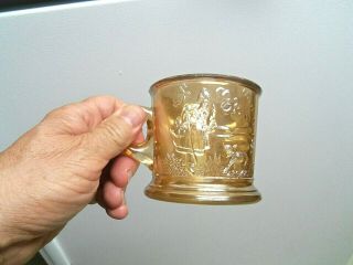 Vintage " Little Bo - Peep - Lt.  Marigold Carnival Glass - Cup "