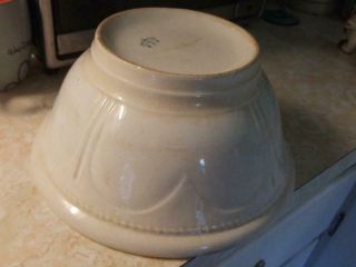 Antique Pre 1900 ' s Harker Pottery Semi Porcelain Large 11 Inch Mixing Bowl 2