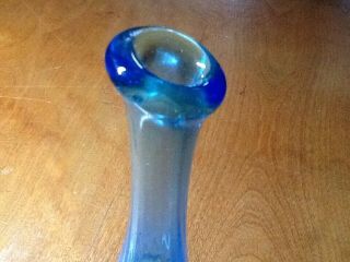 Vintage Art Glass Bud Vase Blue