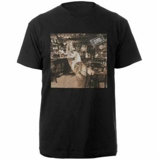Led Zeppelin - Bar Photo Inner Mens Short Sleeve Black T - Shirt - & Official