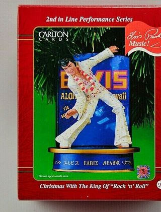 2001 Carlton Cards Christmas With The King Elvis Presley Musical Ornament 98