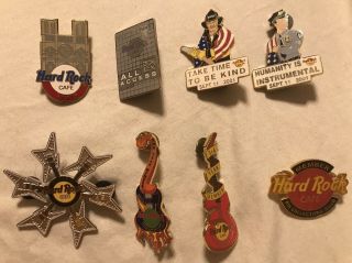 Assorted Hard Rock Cafe Pins Set Of 8 Includes Limited Editions