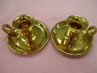 Hall China Candlestick Holders Oven - Proof Golden Glo