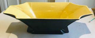 Vintage Ceramic Royal Hagger Pottery Fruit Console Bowl Black And Yellow