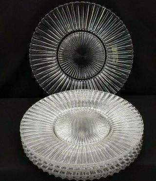 Vintage Heisey Glass Ridgeleigh Luncheon Plates 8 1/2 " - Set Of 6