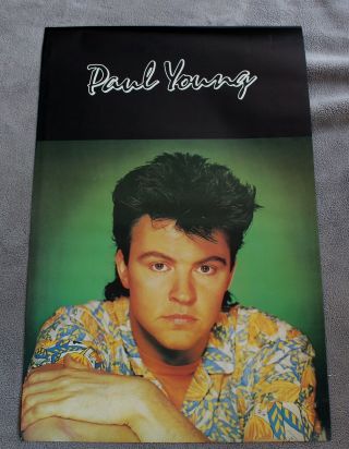 Paul Young 1980s Solo Close Up Pop Wave Music Poster Ex C8