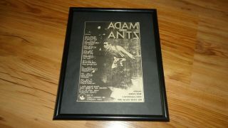 Adam And The Ants 1980 Tour - Framed Press Release Promo Advert
