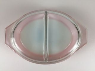 RARE VINTAGE Pyrex Pink Daisy Divided Casserole Dish w/ Lid 1 1/2 Quart 4