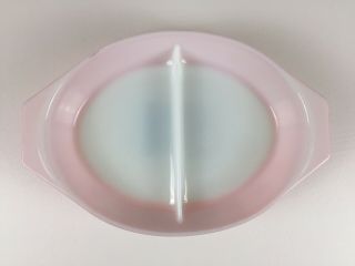 RARE VINTAGE Pyrex Pink Daisy Divided Casserole Dish w/ Lid 1 1/2 Quart 5